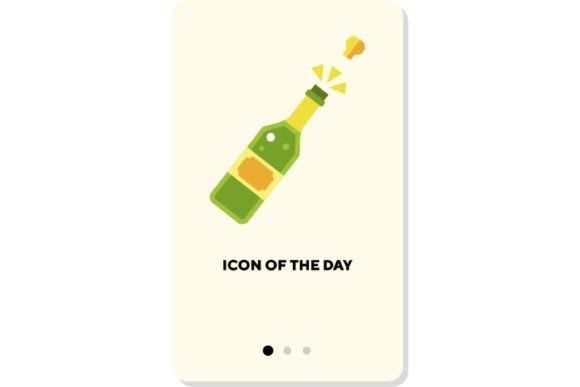Alcoholic Drinks Flat Icon. Champagne, C: Elevating Digital Hospitality Design