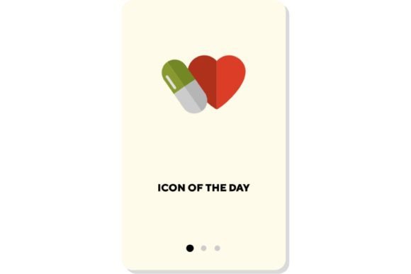 Capsules Flat Vector Icon: Pills and Heart Design for Modern Health Interfaces