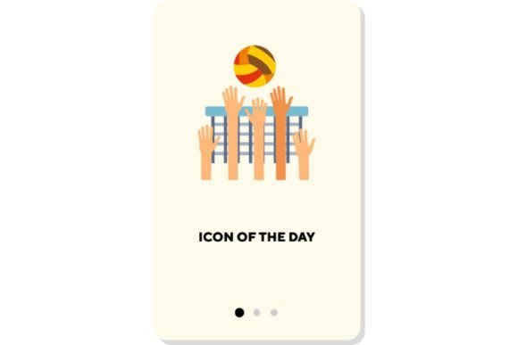 Enhancing Digital Summer Themes with Playing Volleyball Flat Icon. Beach, Tea