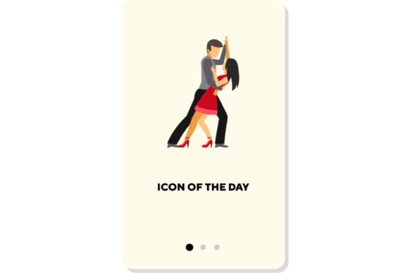 Evaluating the Dancing Couple or Group Flat Icon: Tango and Vector Design Applications