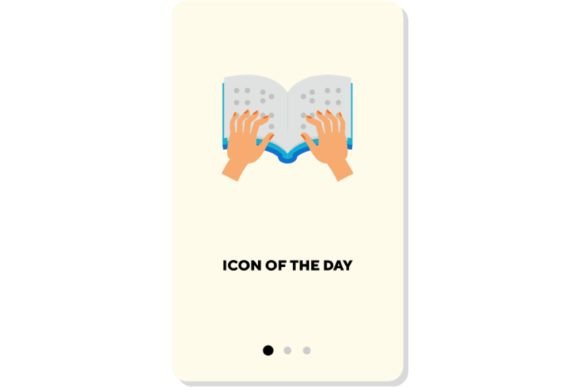 Reading Book Flat Icon. Hands of Blind P: Strategic Visual Communication for Inclusive Design