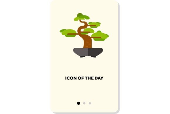 Tree Home Flat Icon: Baobab Isolated Sign
