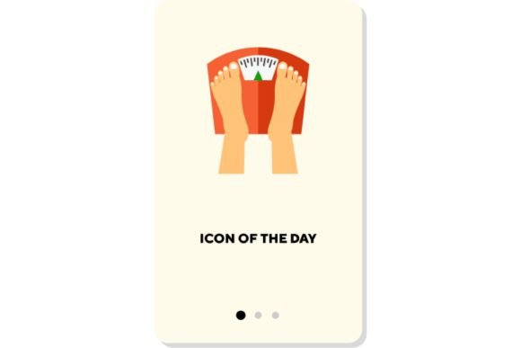 Weight Loss Flat Icon: Diet & Fitness